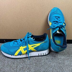 Onitsuka Tiger X-Caliber Lace-Up Retro Sneaker Blue Yellow US Womens 6.5 EU 37.5